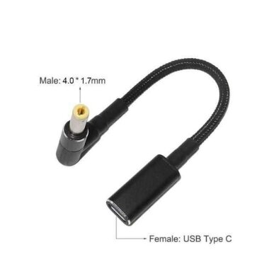 Dişi Type C - Erkek 4.0x1.7mm Jack Dönüştürücü Kablo Tip-C to 4017 - Görsu Elektronik