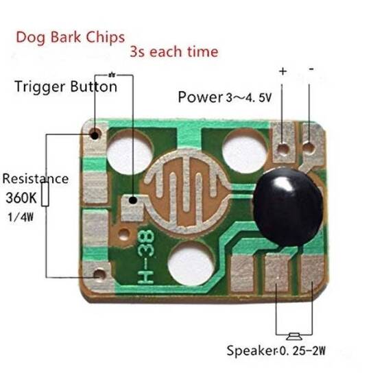 DIY İçin Köpek Havlayan Hayvan Müzik Çipi Ses Tetikleyici Ses Modülü - 3
