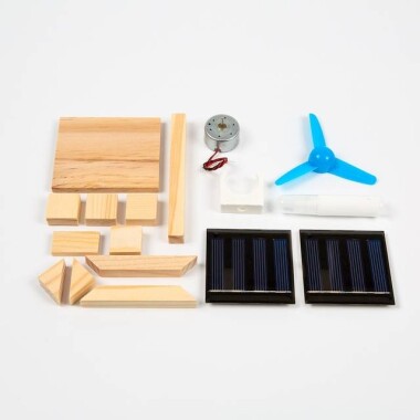 DIY Mini Kendin Yap Güneş Panelli Ahşap Oyuncak Araba Pilsiz - 1
