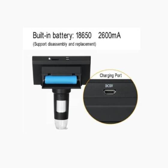 DM4 1000x 2.0MP USB Dijital Elektronik Mikroskop 4.3 inç PCB Anakart Onarımı için LCD Ekran Pilsiz Plastik Stent - 3