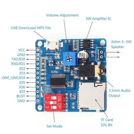 DY-SV5W MP3 Ses Çalma Modülü - 3