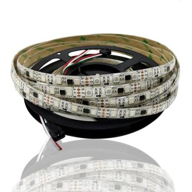 Epoksi 12V WS2811 RGB5050 Beyaz SMD LED Şerit 144 LED/Metre Esnek 5 Metrelik Makara IP65 - 1