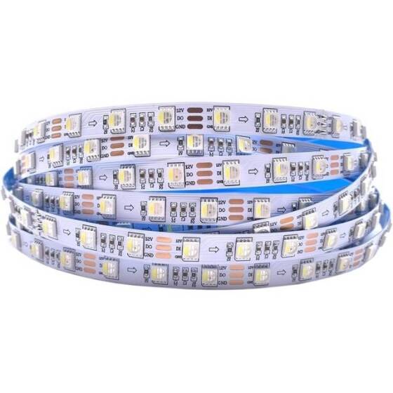 Epoksi 5V SK6812 RGBCW 5050 Siyah SMD LED Şerit 60 LED/Metre Esnek 5 Metrelik Makara IP65 - 1