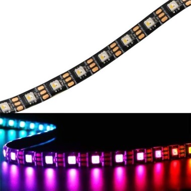 Epoksi 5V SK6812 RGBWW 5050 Siyah SMD LED Şerit 30 LED/Metre Esnek 5 Metrelik Makara IP65 - 4