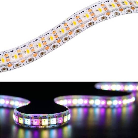 Epoksi 5V SK6812 RGBWW 5050 Siyah SMD LED Şerit 30 LED/Metre Esnek 5 Metrelik Makara IP65 - 5