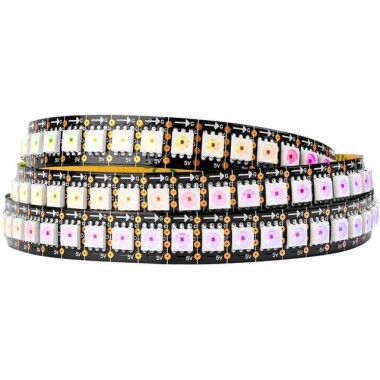Epoksi 5V SK9822 APA102C RGB5050 Siyah Esnek 1M SMD LED Şerit 144 LED/Metre IP65 - 1