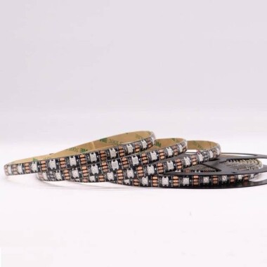 Epoksi 5V WS2812B RGB5050 Siyah SMD LED Şerit 60 LED/Metre Esnek 5 Metrelik Makara IP65 - 2