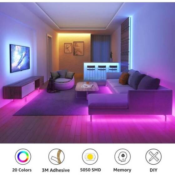 Epoksi Kırmızı 5050 12V SMD LED Şerit 60 LED/Metre Esnek 5 Metrelik Makara - 3
