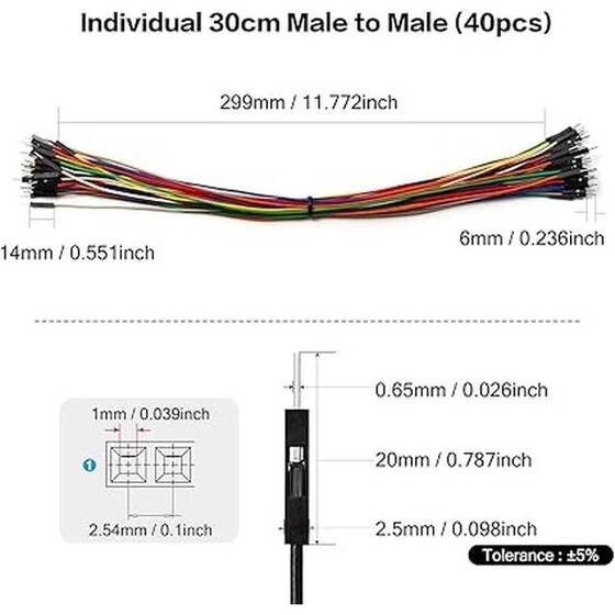 Erkek - Erkek Jumper Kablo 40 Pin 30cm 24AWG - 3