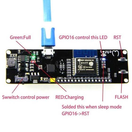 ESP Wroom 02 Wifi Geliştirme Kartı 18650 Pil Yuvalı - 2