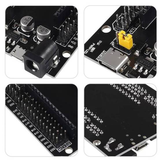 ESP32 ESP-32 ESP-32S Geliştirme Kartı İçin Tip-C USB Ve Mikro USB Çift Arayüzlü 30 Pin ESP32 Genişletme Kartı - 4