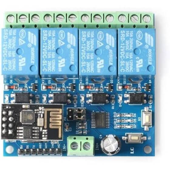 ESP8266 ESP-01 12V 4 Kanal WiFi Röle Modülü Şeyler Akıllı Ev Uzaktan Kumanda Anahtarı - 3