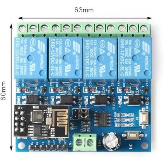 ESP8266 ESP-01 12V 4 Kanal WiFi Röle Modülü Şeyler Akıllı Ev Uzaktan Kumanda Anahtarı - 5