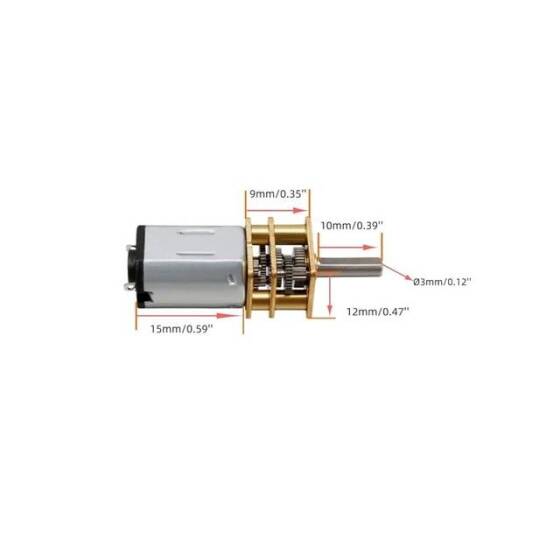 GA12-N20 3V 35RPM Mikro DC Metal Dişli Redüktörlü Motor - 2