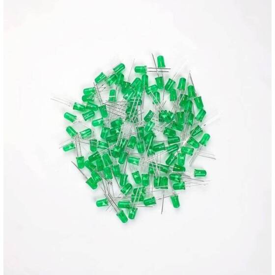 Geniş Açılı 2V 20mA 234 Yeşil Dikdörtgen Led 18mm Bacak Uzunluğu - 2