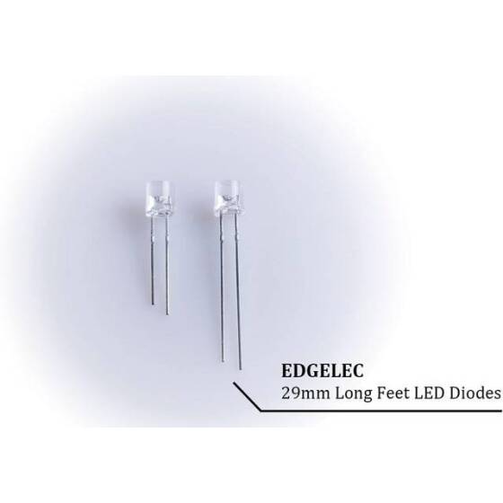 Geniş Açılı 2V 20mA 257 Kırmızı Dikdörtgen Led 18mm Bacak Uzunluğu - 2