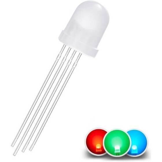 Geniş Açılı 3V 20mA 8mm Mavi Led 18mm Bacaklı - 1