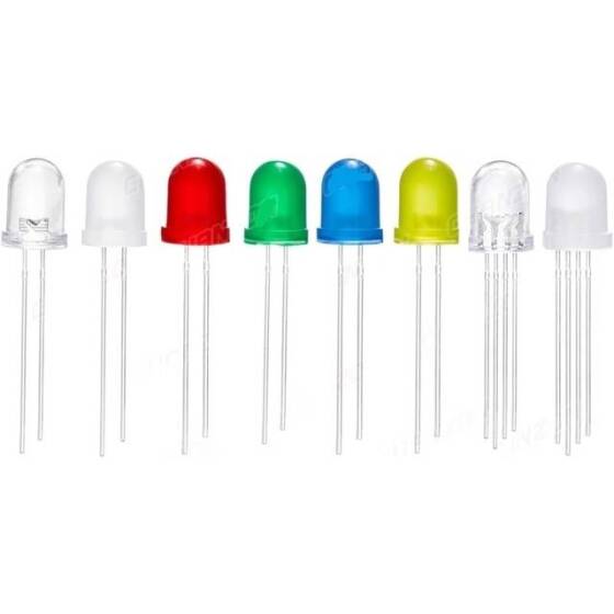 Geniş Açılı 3V 20mA 8mm Mavi Led 18mm Bacaklı - 2