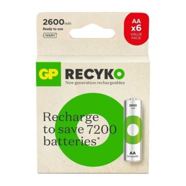 GP ReCyko+ 6'lı 2600mAh AA Şarj Edilebilir Pil - GP