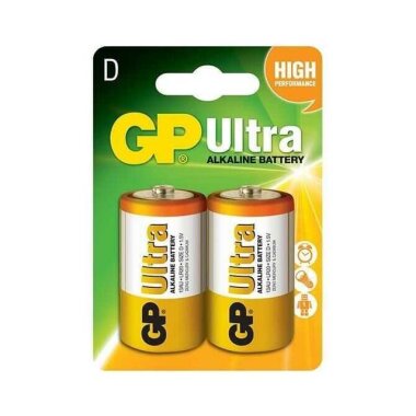 GP Ultra 2'li LR20 D Size Alkalin Pil - GP13AU - GP