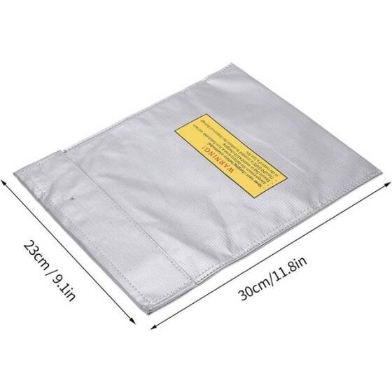 Gümüş Lityum Pil Patlamaya Dayanıklı Çanta/Koruma Çantası Boyutu: 180x230mm - 3