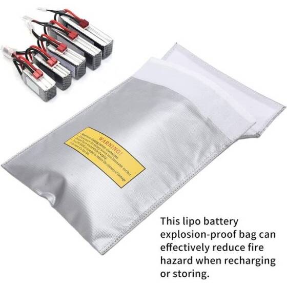 Gümüş Lityum Pil Patlamaya Dayanıklı Çanta/Koruma Çantası Boyutu: 180x230mm - 5