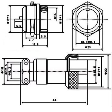 GX-20 14 Pin 20mm Mike Konnektör Takımı - 3