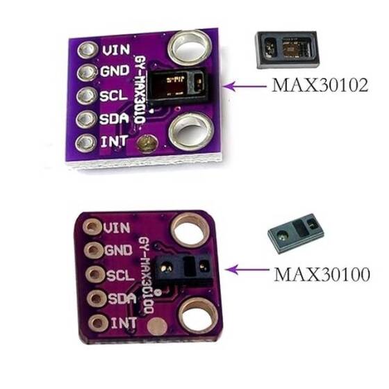 GY-MAX30102 Kan Oksijeni Ve Nabız Ölçer - Kalp Atış Hızı Sensör Modülü - Mor - 2