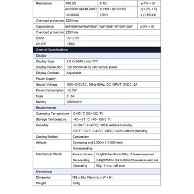 Hantek 2D42 40Mhz 3in1 2CH Osiloskop + Dalga Jeneratörü + Multimetre EU Fişli Pilli - 3