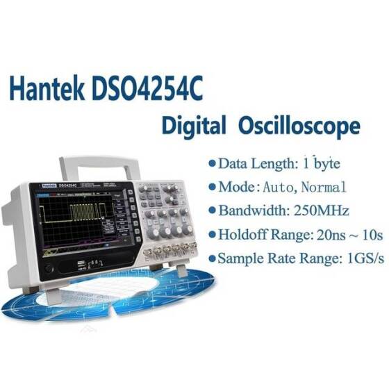 Hantek DSO4254C 250MHz 4CH Depolama Osiloskopu-Sinyal Kaynağı CN Fişli - 3