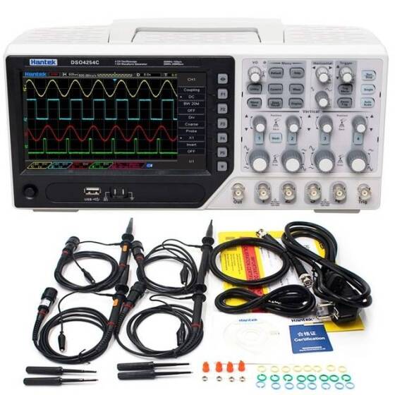 Hantek DSO4254C 250MHz 4CH Depolama Osiloskopu Sinyal Kaynağı EU Fişli - 2