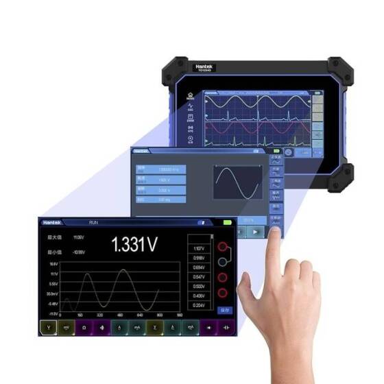 Hantek TO1254D Dokunmatik Ekran Dijital Osiloskop 4CH 250 Mhz 1GSa/s + 25 Mhz Sinyal Kaynağı + Multimetre EU Fişli Pilli - 4