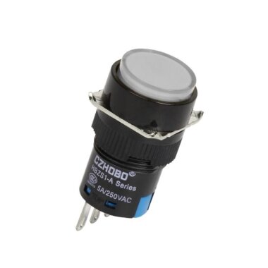 HBZS1-A AY-11Z 16mm Anahtarlı Buton - Beyaz - 2