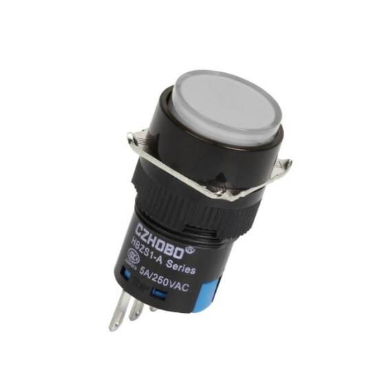 HBZS1-A AY-11Z 16mm Anahtarlı Buton - Beyaz - 2
