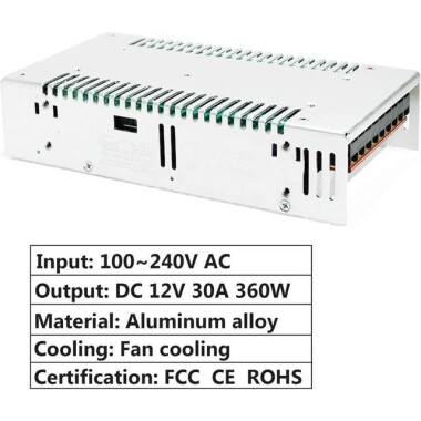Yüksek Kaliteli Güç Kaynağı 360W 12V 30A Uzun Stil - 2