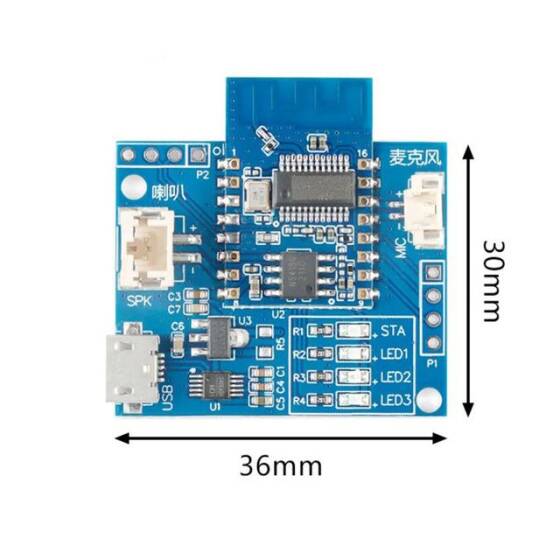 HLK-V50 Çevrimdışı Ses Bluetooth Modülü Hoparlör+Mikrofon Test Kit - 2