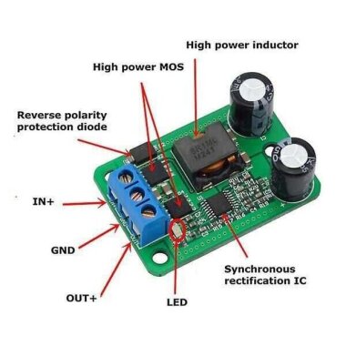 HW468 5V 5A Voltaj Düşürücü Regülatör Kartı - 2