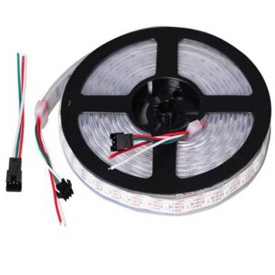 İç Mekan WS2812B Smd Şerit Led 60 Led/Metre Esnek 5M/Rulo 5V IP30 - 1