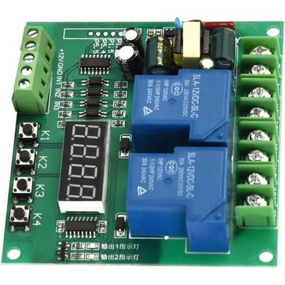 İleri / Geri Motor Kontrol Kartı 12V 24V Motor İki Röle Gecikme Zamanlama Döngüsü Modülü YYB-5 - 3