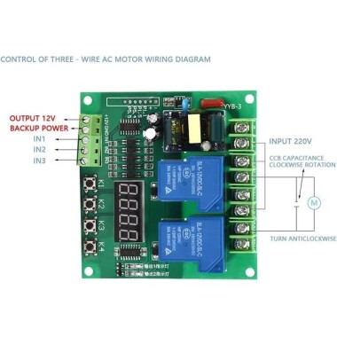 İleri / Geri Motor Kontrol Kartı 12V 24V Motor İki Röle Gecikme Zamanlama Döngüsü Modülü YYB-5 - 4