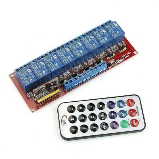 IR Kumandalı Röle Kartı 12V 8 Kanal - 1