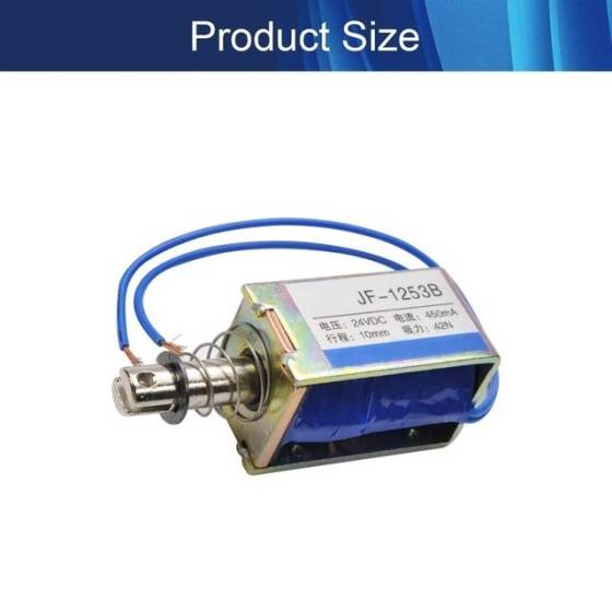 JF-1253B 24V DC 42N 10mm İtme-Çekme Geçirgen Elektromıknatıs Kilit - 2