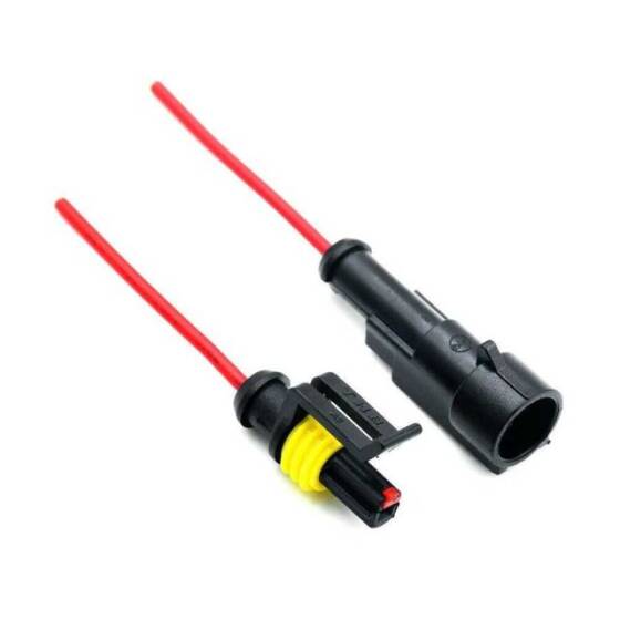 Kablolu 1 Pin Su Geçirmez Konnektör Takımı - 1