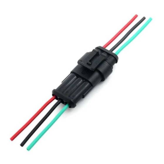 Kablolu 3 Pin Su Geçirmez Konnektör Takımı - 2