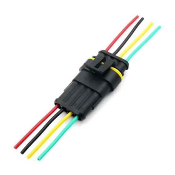 Kablolu 4 Pin Su Geçirmez Konnektör Takımı - 2