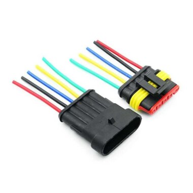 Kablolu 5 Pin Su Geçirmez Konnektör Takımı - 1
