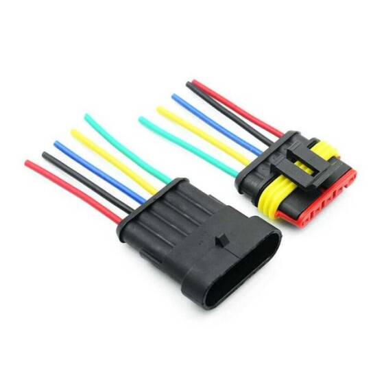 Kablolu 5 Pin Su Geçirmez Konnektör Takımı - 1