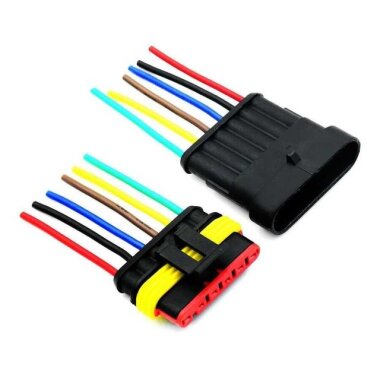 Kablolu 6 Pin Su Geçirmez Konnektör Takımı - 1