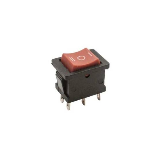 KCD1-5 ON-OFF-ON Anahtar 6 Pin - Kırmızı-Siyah - 1
