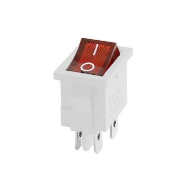 KCD1 Beyaz Kırmızı Işıklı On/Off Anahtar 4 Pin - 1